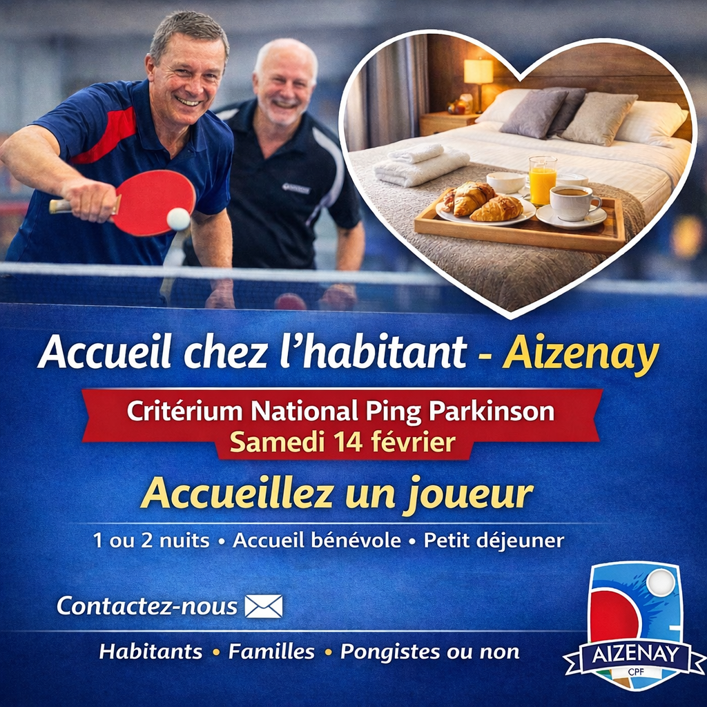 Accueil joueurs Critérium national Ping Parkinson