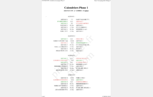 CALENDRIER EQUIPES PHASE 1