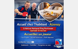 Accueil joueurs Critérium national Ping Parkinson